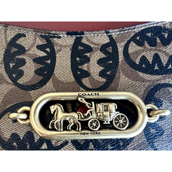 COACH Guang Yu JADE SIG CC REXY Print Flap Shoulder X-body Bag Leather - Picture 9 of 13